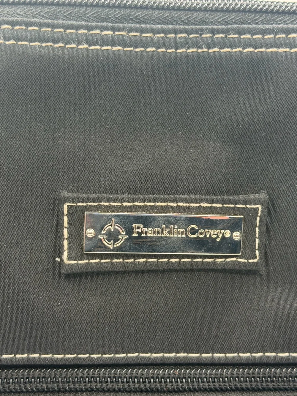 Franklin Covey Black Nylon Laptop Briefcase Business Tote Computer Bag